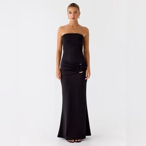 NWT Peppermayo Black metal heart Strapless Maxi Dress Polly AFRM astr Coelho pq